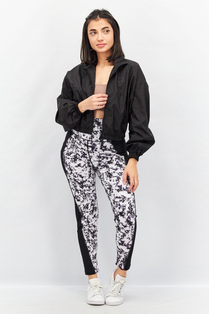 PUMA جاكيت رياضي نسائي بشعار العلامة التجارية، أسود - Image 4